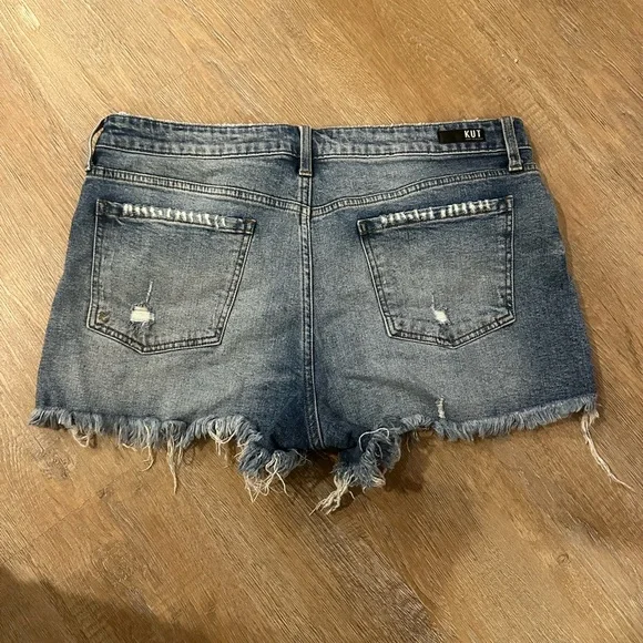 Kut from the Kloth Women's Distressed Denim Shorts - Blue - Picture 3 of 5
